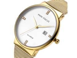Reloj De Pulsera De Cuarzo Para Hombre Y Mujer Con Bisel Redondo Y Brazalete Metálico (marrón) - Resistente Al Agua