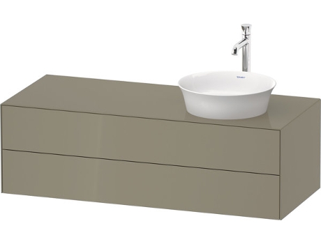 DURAVIT Tulip blanco, mueble de baño colgado en la pared, ancho 1300 x profundidad 550mm, con 2 cajones, con tecnología tip-on, WT4987R