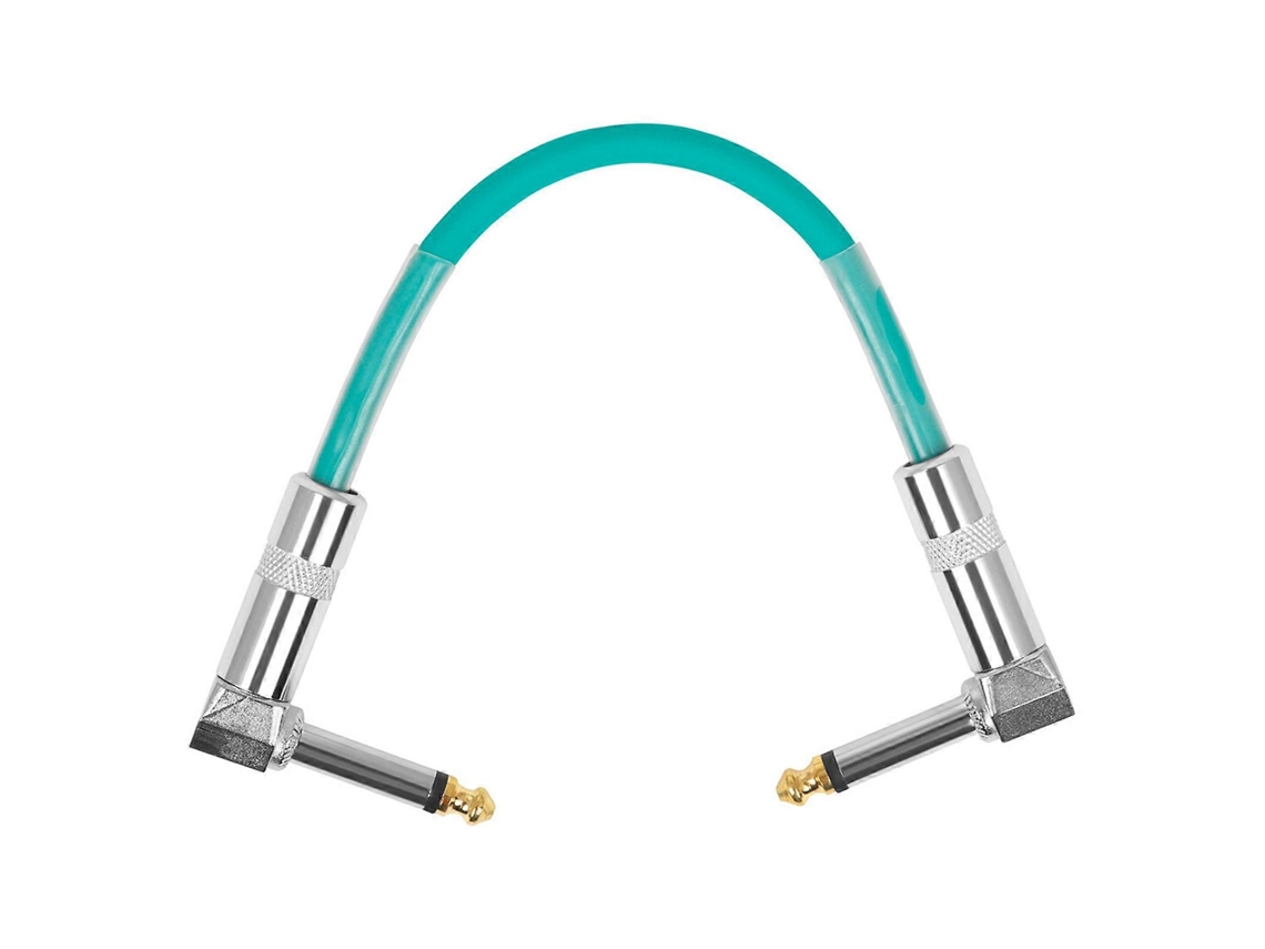 Cables para pedal de efectos de guitarra con conector de ángulo recto de 6,35 mm, de bajo ruido y alta calidad, en azul (LALAMOLI)