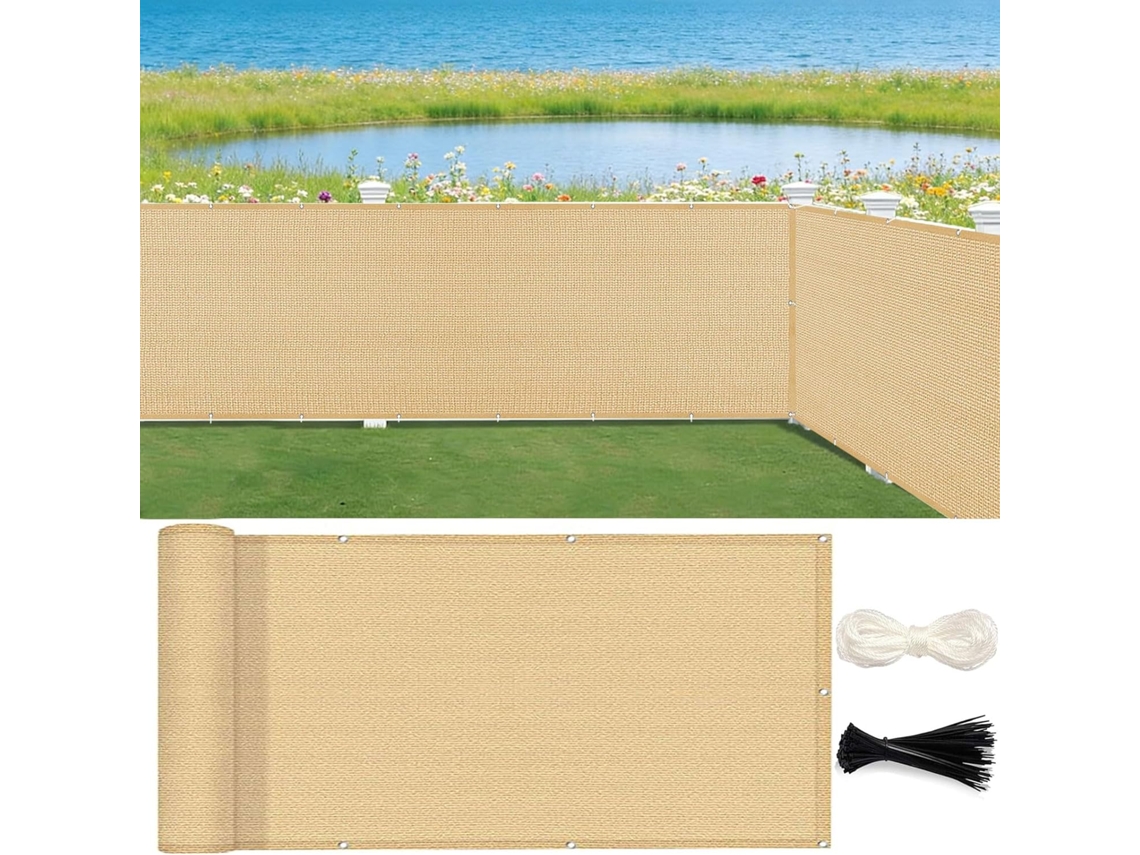 110 X 300 Cm, Pantalla Privacidad, Guojun, Hdpe, Resistente Al Viento, Protección Uv, Para Balcón