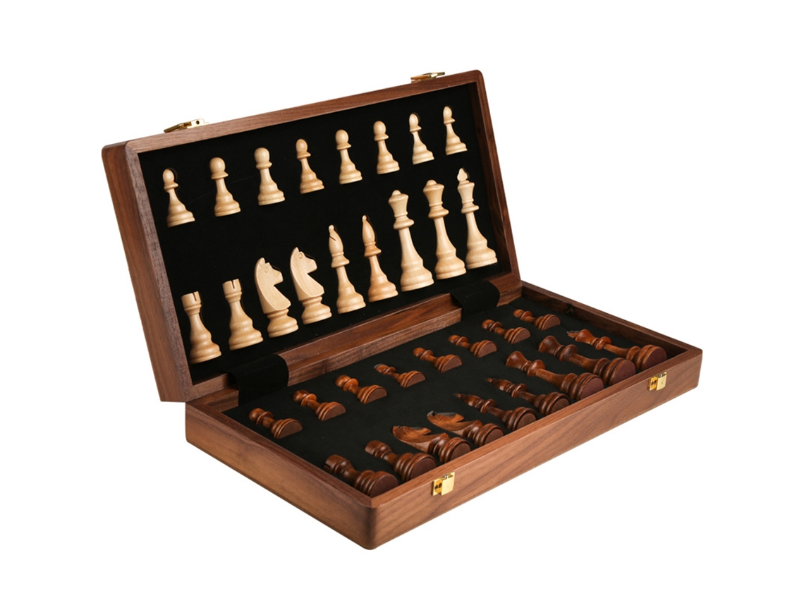 Tablero De Ajedrez De Madera Plegable Y Portátil. Juego De Ajedrez. Regalo Ideal Para Principiantes Y Profesionales.