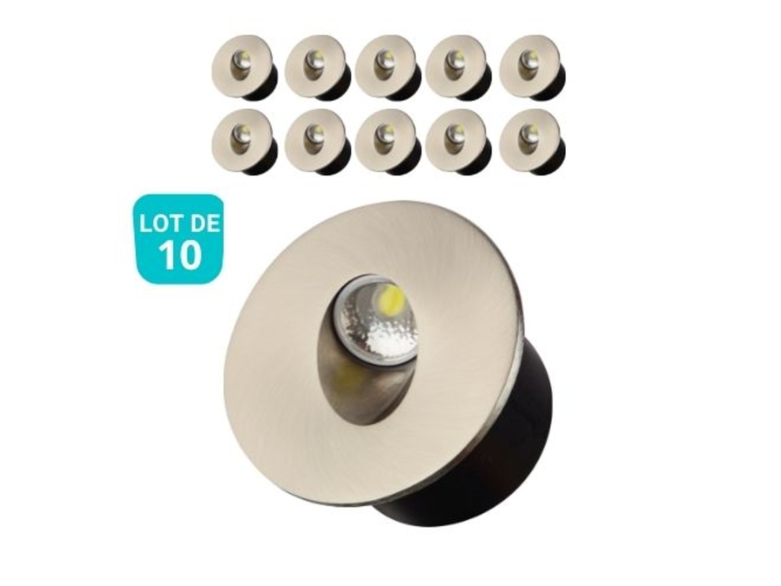 Conjunto de 10 paredes LED LED Mat Round Chrome 3W 4000K HOROZ ELECTRIC
