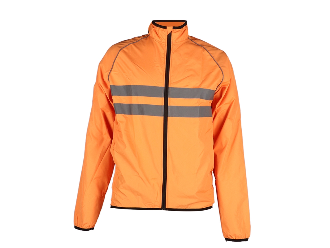 Chaqueta de ciclismo Rebe, poliéster transpirable, impermeable, cortavientos, reflectante, naranja, talla 2XL, para motociclismo y ciclismo.
