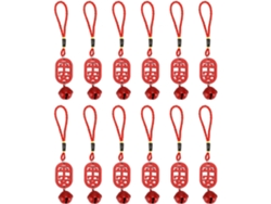 12 Piezas De Colgantes De Campana De 15, 5 Cm De Alto, De Madera Roja