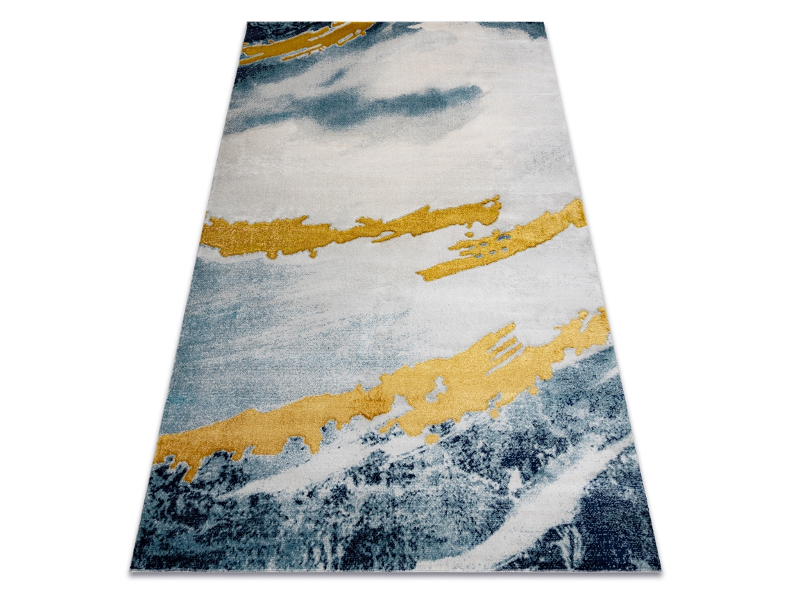 Alfombra Emerald Exclusivo 1023 Glamour, Elegante Abstracción Azul / Oro (200 x 290 cm)