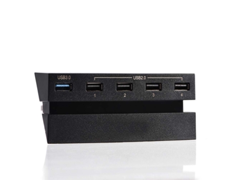 Concentrador USB de 5 puertos para PS4/Multipuertos/Perfil bajo/Fácil instalación/Elegante concentrador ABS para consola de juegos PS4 con puertos ...