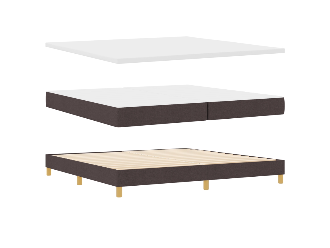 Cama Box Spring Moderna Con Espuma De Alta Densidad Vidaxl Marrón Tela (200x200 Cm)