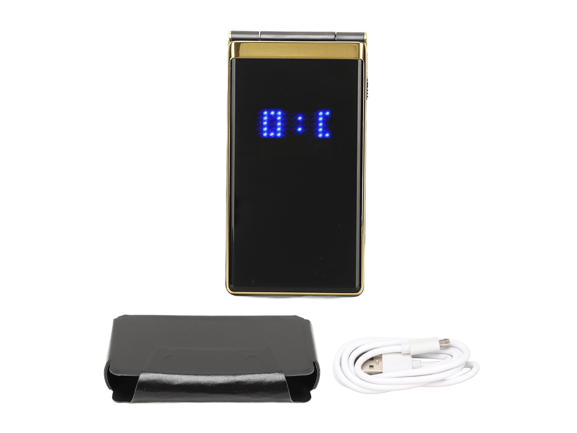 Telefone Clamshell Para Idosos 2.8 Polegadas Dual Sim Bateria 5900mah 2g Multifuncional Ouro