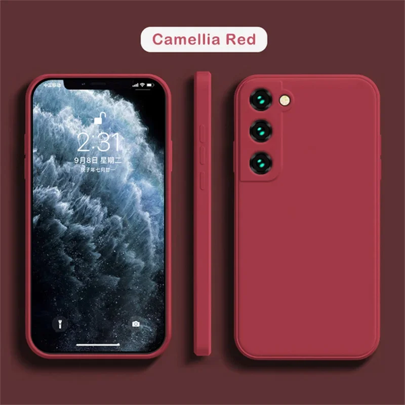 (rojo, Galaxy S25) Funda De Silicona Para Teléfono Samsung, Cubierta Trasera A Prueba De Golpes