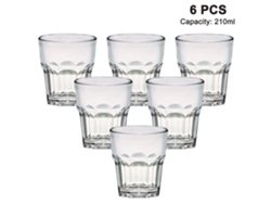 Vasos Reutilizables para Bebidas, Inastillables, Hechos de Acrílico, 6 Piezas JEIIBRZUI