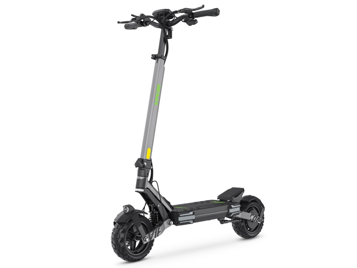 Patinete eléctrico Vipcoo VC VS6 con motor de 1000 W, batería de 48 V y 18,2 Ah, neumáticos de 10 pulgadas, freno de disco mecánico plegable, color gris seguro