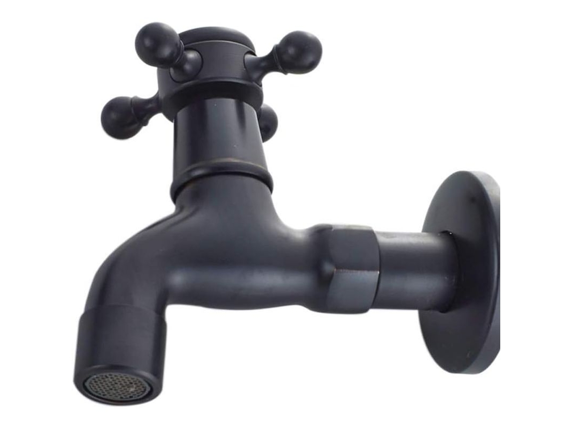 Cabezal De Ducha Vintage De Agua Fría Con Monomando, Interfaz G1/2, Montaje En Pared, Lavabo De Baño, Negro.