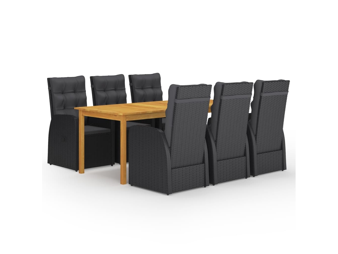 Pcs Conjunto De Jantar De Jardim Preto Dkd Home Decor