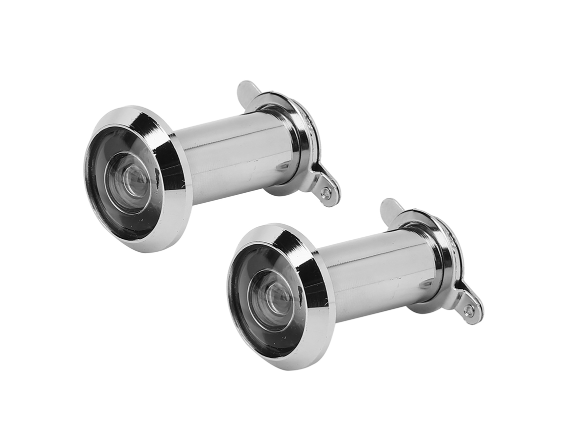 2 mirillas antirrobo para puertas con cubierta plateada (sin marca)