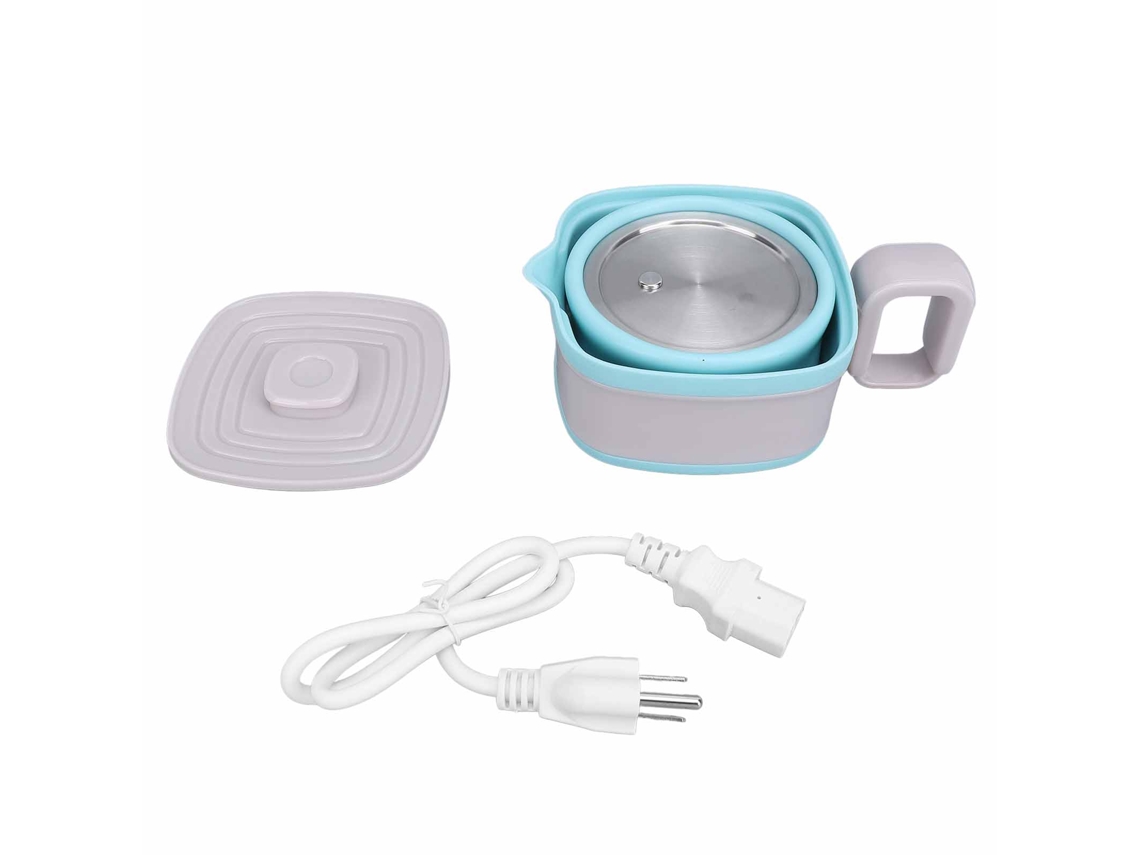 Chaleira Elétrica Foldável Portátil Para Viagem 0,8l 100-240v Com Base Sus304 E Aquecimento Rápido