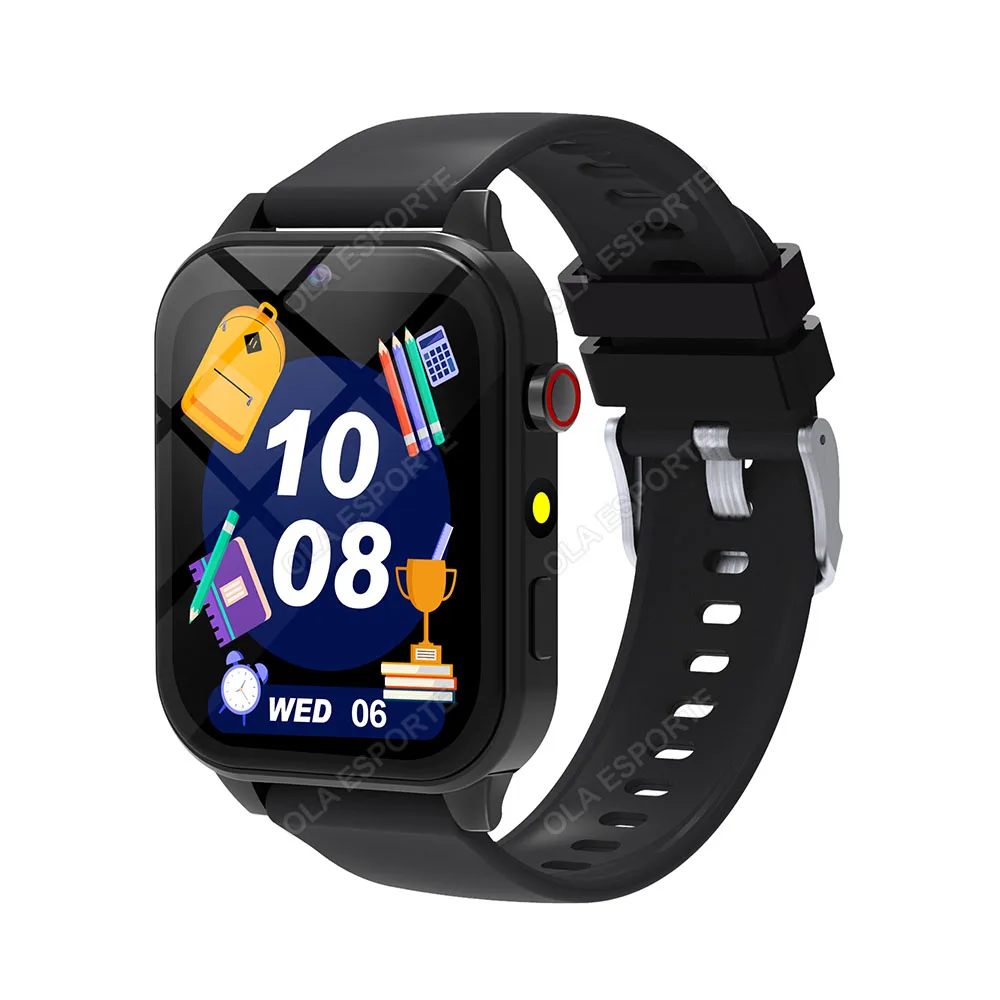(preto) Smartwatch Infantil Com Tela Sensível Ao Toque Hd, Câmera, Monitor De Sono, Despertador E Calculadora.