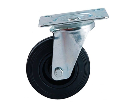 Rueda Ø200Mm Goma Negra Placa Giratoria AVL 508836O