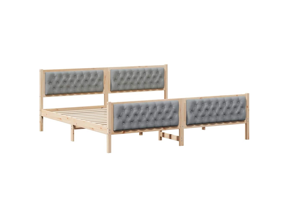 Maison Exclusive - Estructura De Cama Con Cabecera Gris Claro 200 X 200 Cm