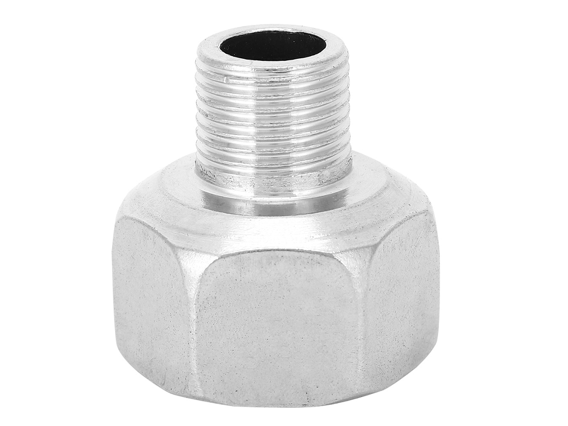 Conector reductor de tubería de acero inoxidable con cabeza hexagonal, rosca macho G1/2 y hembra G1