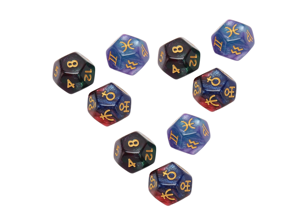 2026-set De 9 Dados Poliedricos Impermeables Ligeros Portatiles Para Juegos De Mesa Viaje Picnic Color Degradado