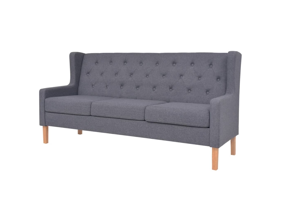 Conjunto de sofá de 3 piezas en tela gris EXCLUSIVO DE LA CASA
