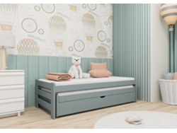 Cama Infantil FURNLUX Anis (Gris, Madera Maciza - 88X188X52 Cm / 80X180 Cm)
