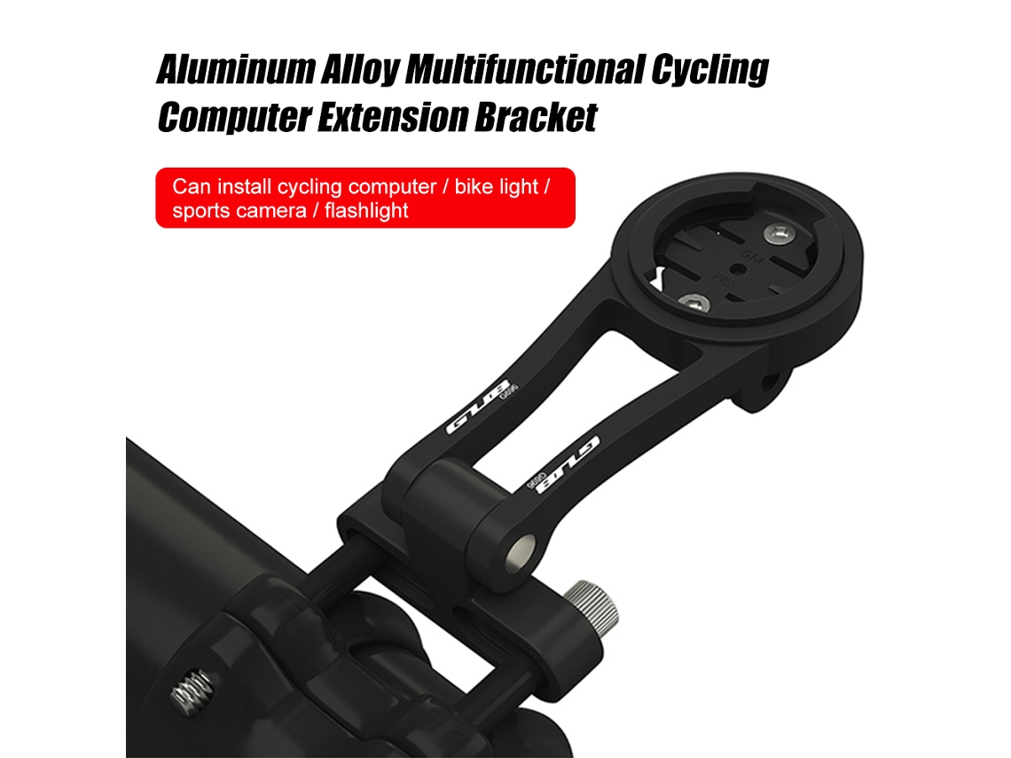 Suporte extensível Rebe para ciclocomputador, leve e ajustável em alumínio, compatível com Garmin, Bryton, Cateye e Wahoo.