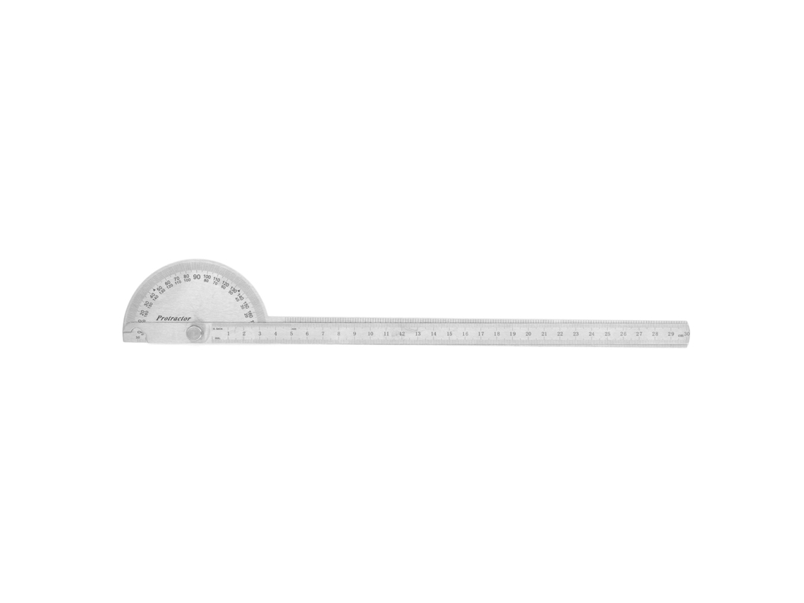 Transportador de ángulos de 0 a 180 grados, 2 brazos, acero inoxidable, herramienta de medición para madera, 250 mm