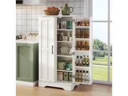Mueble De Cocina Con Sensor Led, 2 Puertas, Estantes Ajustables, Blanco.