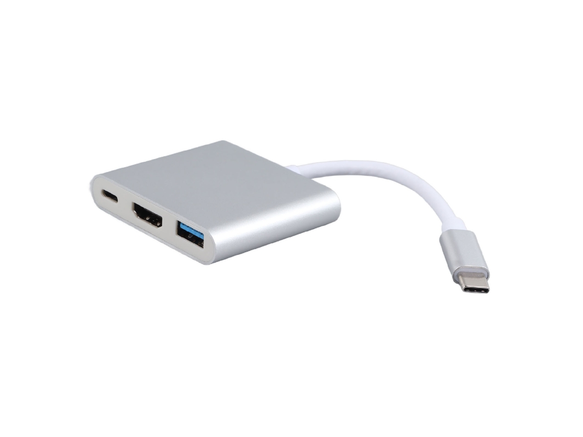 Dock Usb C 3 Em 1 Com Porta Pd 60w, Hdmi 4k E Usb 3.0 De 5gbps Para Tv, Projetor E Computador