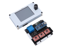 Placa de control láser con pantalla y controlador de 3 ejes.