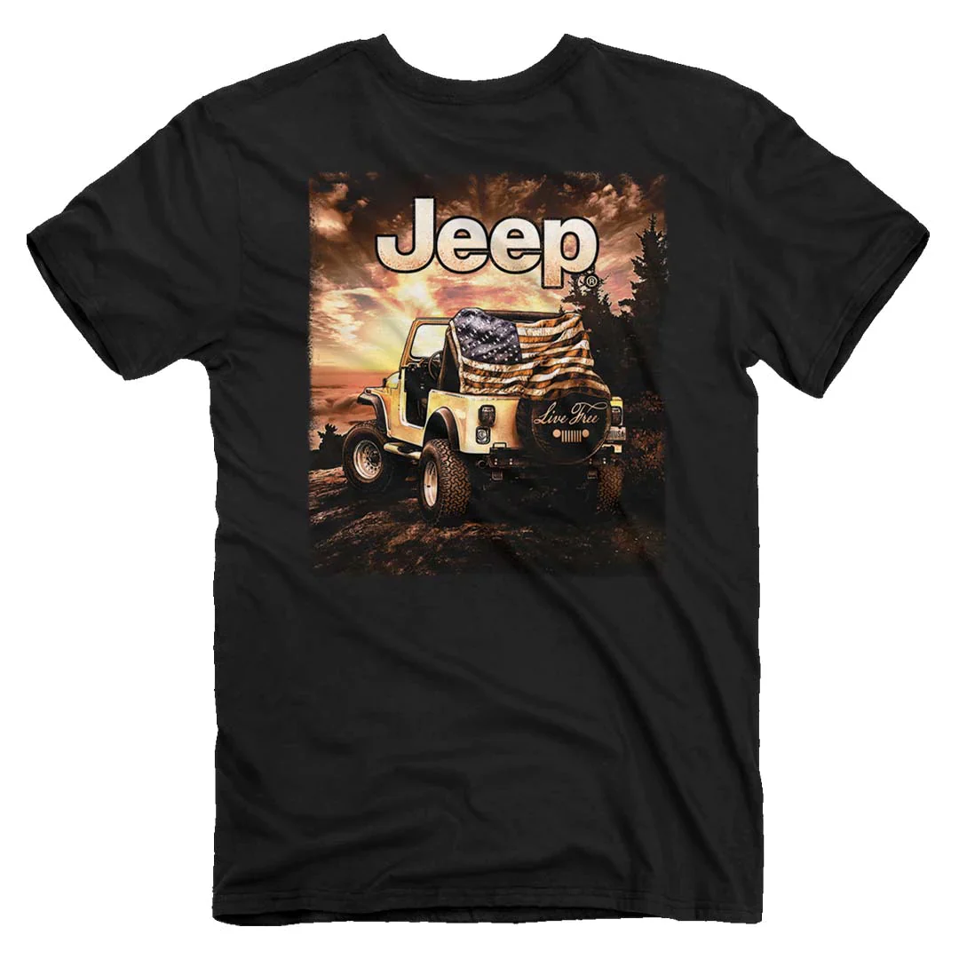 Jeep - Live Free T-shirt Unisex Rockinstone Size:m