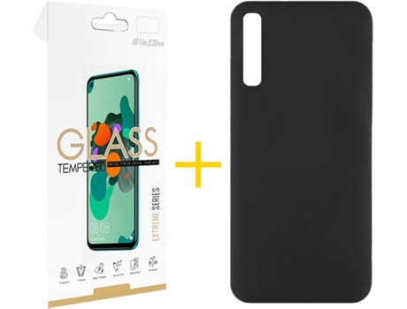 Kit Funda + Protector de Pantalla Samsung Galaxy A30s SKYHE Silicona Líquida (Negro)
