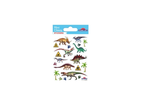 Pegatinas - Dinosaurios del Jurásico - Plata - 1,8 cm