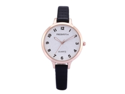 Reloj De Pulsera Rebirth Para Mujer, De Piel Sintética, Con Números Arábigos, Movimiento De Cuarzo, Resistente Al Agua, Color Negro.