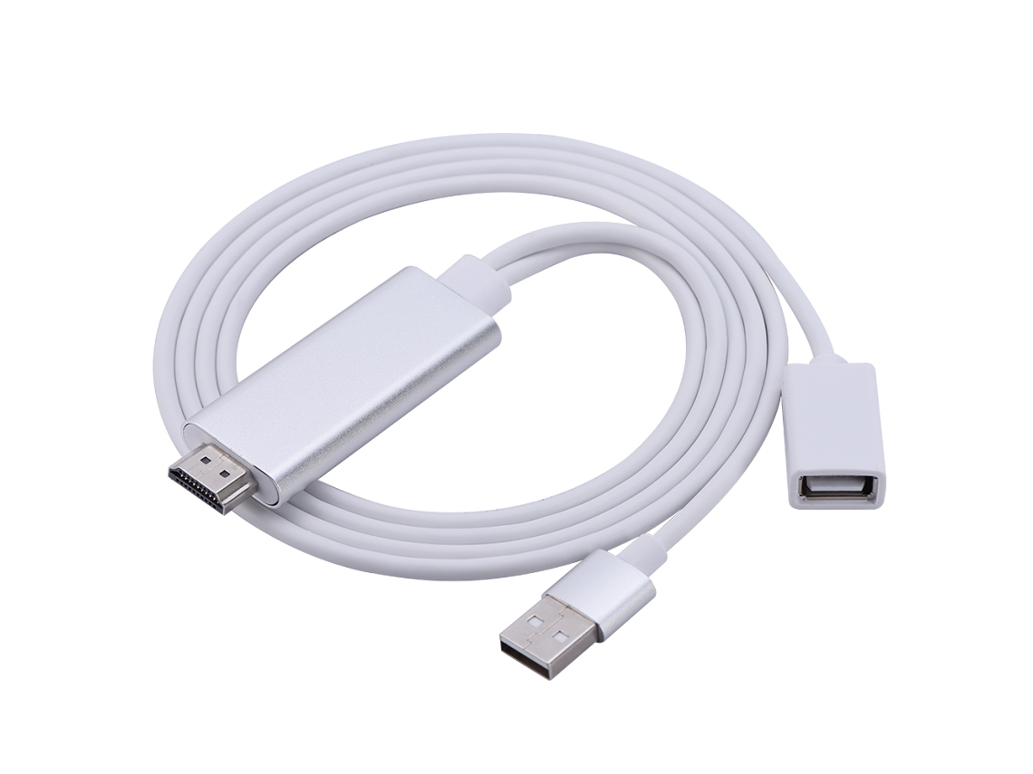 Adaptador De Cable Lightning A Hdmi Hdtv 1080p Para Iphone5/5s/se/6/6s/7/7p Plata
