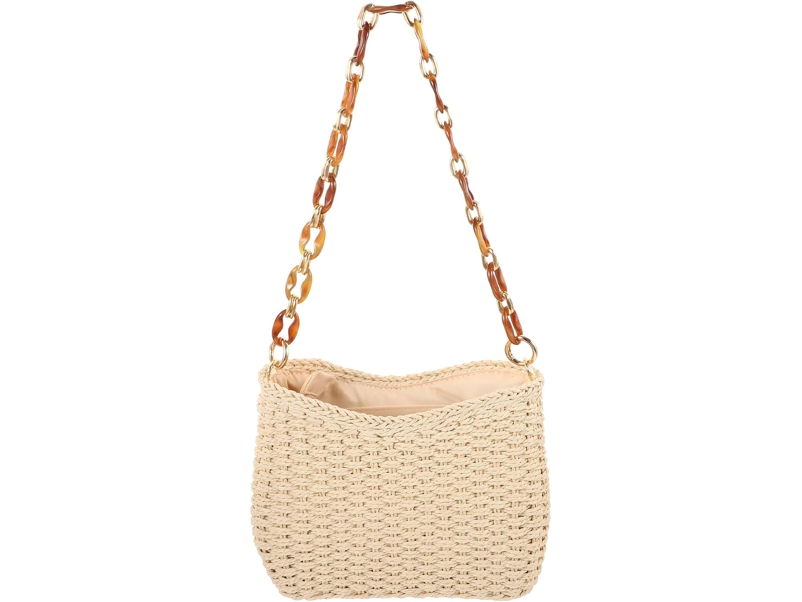 Bolso De Hombro Tejido, Bolso De Playa Para Mujer, Ligero Y Portátil.