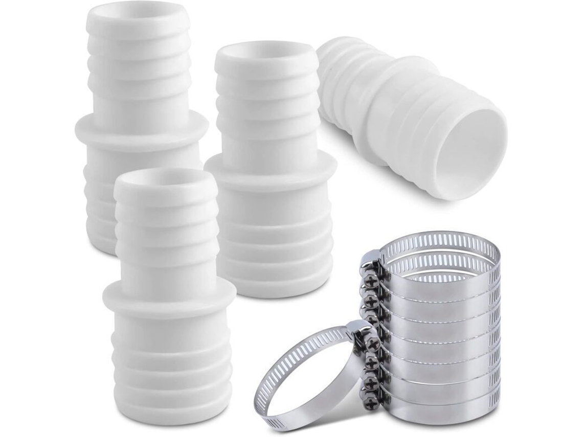Juego De Conectores Para Manguera De Piscina, 4 Piezas, Adaptador De 32 Mm A 38 Mm Con Abrazaderas De Acero Inoxidable.