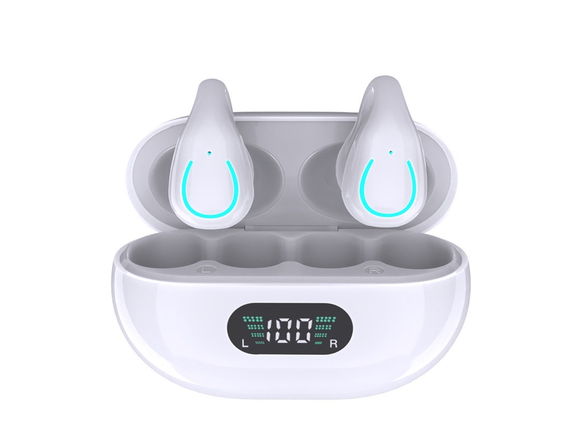 Auriculares abiertos con clip, inalámbricos Bluetooth 5.3 con ganchos, 80 horas de reproducción, con estuche de carga.
