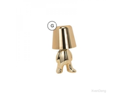 Lámpara De Mesa Thinker Little Golden Man, Luz Nocturna Con Sensor, Decorativa Usb.