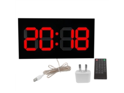 Reloj Digital Acrílico 3d Con Control Remoto, Calendario Perpetuo, Alarma Y Pantalla De Dígitos Rojos De 14 Pulgadas.