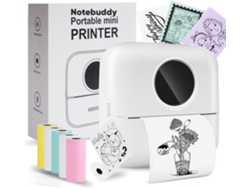 Impresora Térmica de Bolsillo Bluetooth Portátil Sin Tinta con 5 Rollos de Papel para Diario/Álbum de Recortes de Bricolaje/Viajes/Notas Blanco SIURN