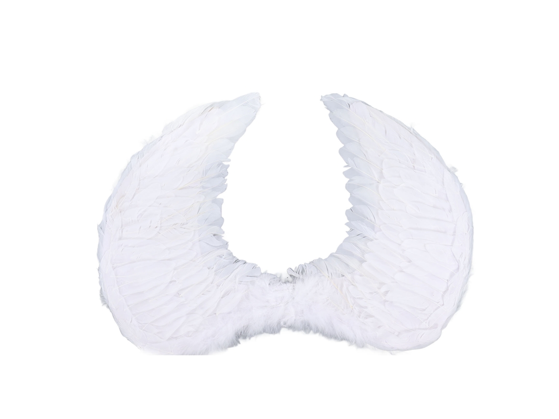 Asa de penas Rebe para adultos e crianças, fantasia de cosplay com asas para Halloween, Natal e Festa Branca, tamanho P (43x33cm).