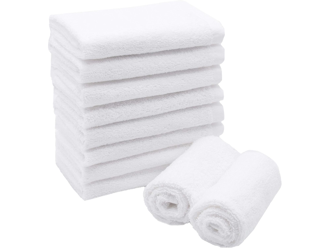 Paquete De 10 Paños De Limpieza, 30x30 Cm, 100% Algodón, 400 G/m², Color Blanco.