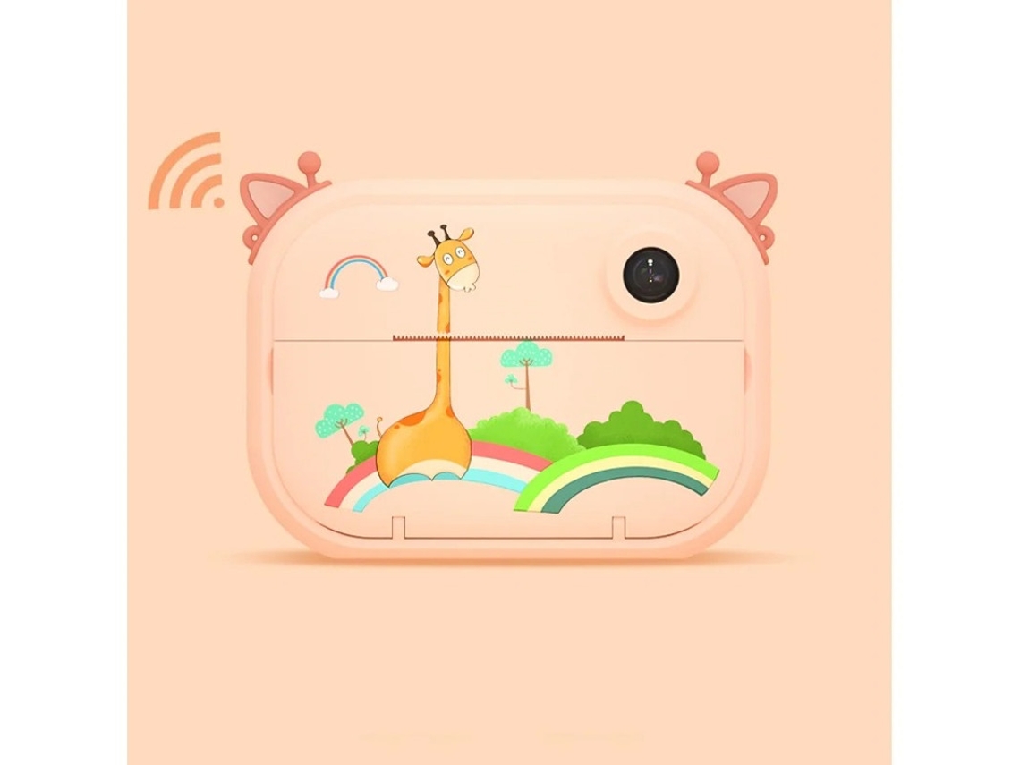 Máquina de fotos instantáneas para niños de 16 GB con 2 rollos de papel de impresión naranja Yizhood