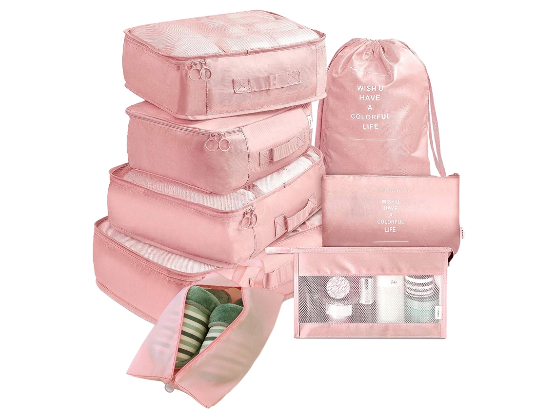 Organizador Cubos Empacar Maletas NEVEANCE Rosa (34x24x3cm)