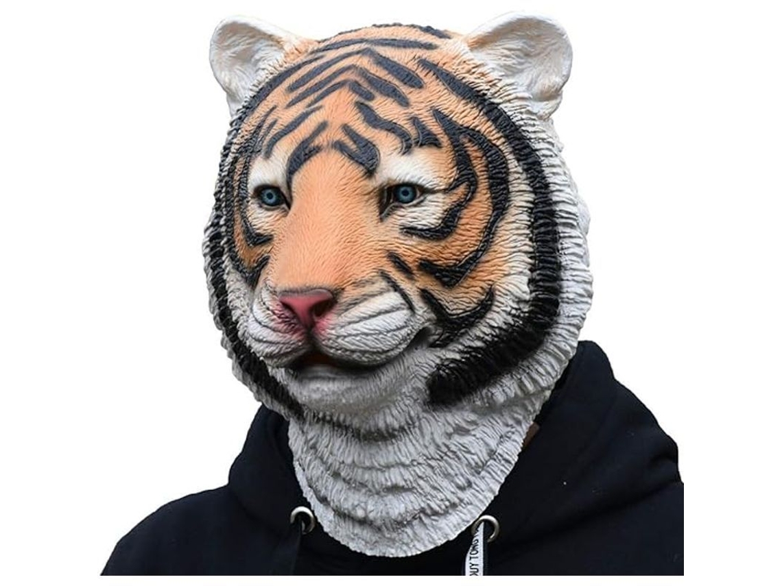 2026altiro-máscara De Tigre De Látex Para Halloween, Máscara Completa De Animal En Piel Sintética Blanca.