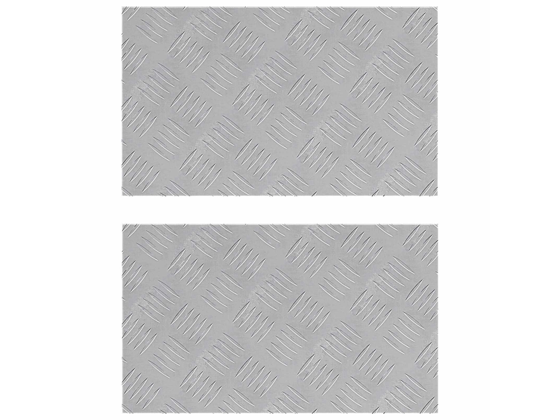 Taburete rectangular 2 piezas Plata 50 x 30 cm Aluminio MAISON EXCLUSIVE
