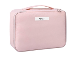 2026-linjou Bolsa De Maquillaje Viaje Grande Impermeable Con Compartimento De Brochas Para Mujer (rosa) Rosa