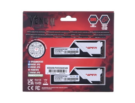 Memoria RAM PATRIOT MEMORY PVV532G620C40K (32 GB - 2 x 16 GB - DDR5)